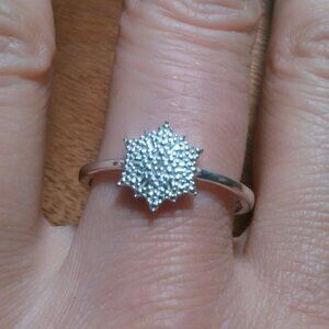 Genuine Diamond Accent Sterling Silver Ring (Size 9)